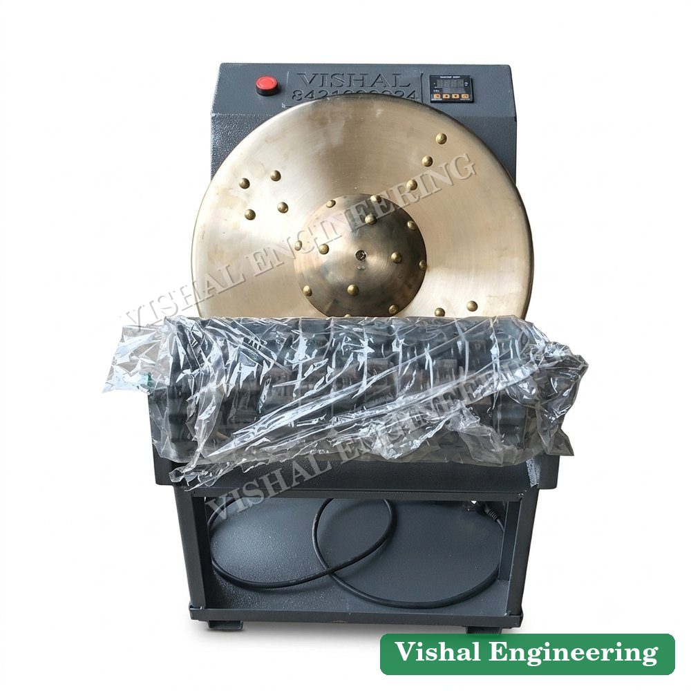 Top View of 16-Inch Kansya Thali & 6-Inch Kansya Vati with 26 Marma Points — કાંસા થાળી ફૂટ મસાજ મશીન — Vishal Engineering